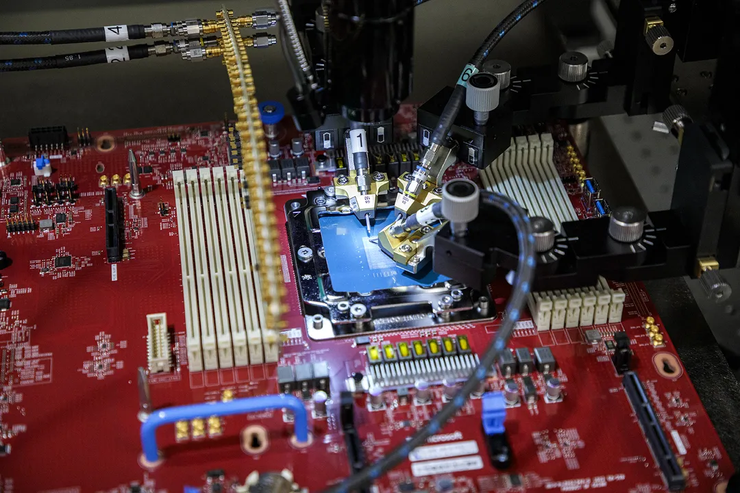Une station de test de puce de Microsoft